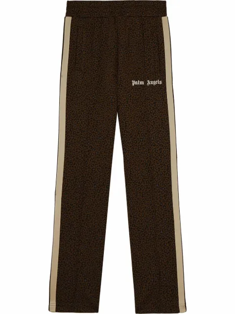 Palm Angels leopard-jacquard track pants