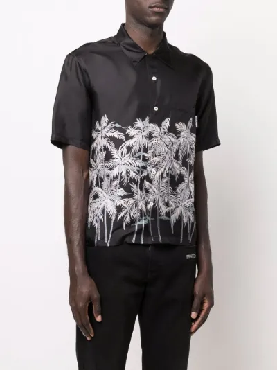 Palm Angels palm tree-print silk shirt 