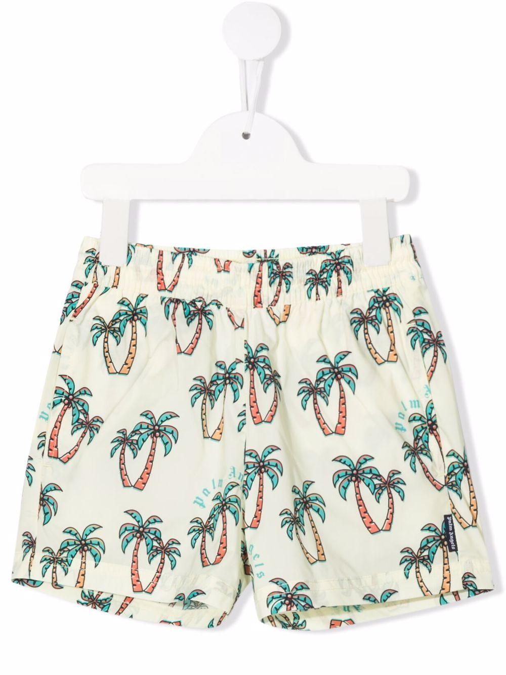 Palm Angels Kids palm tree-print swim shorts - Yellow