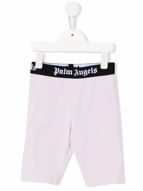 Palm Angels Kids shorts de ciclismo con logo en la pretina