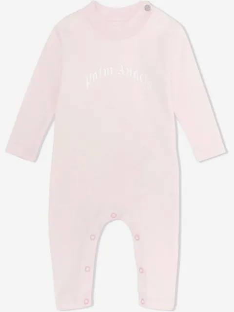 Palm Angels Kids logo-print cotton romper