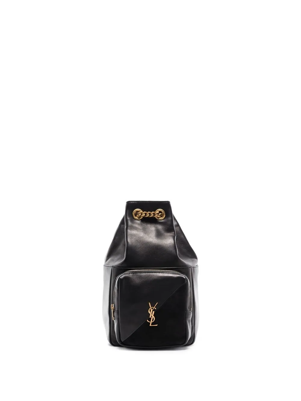 

Saint Laurent mochila con placa del logo - Negro