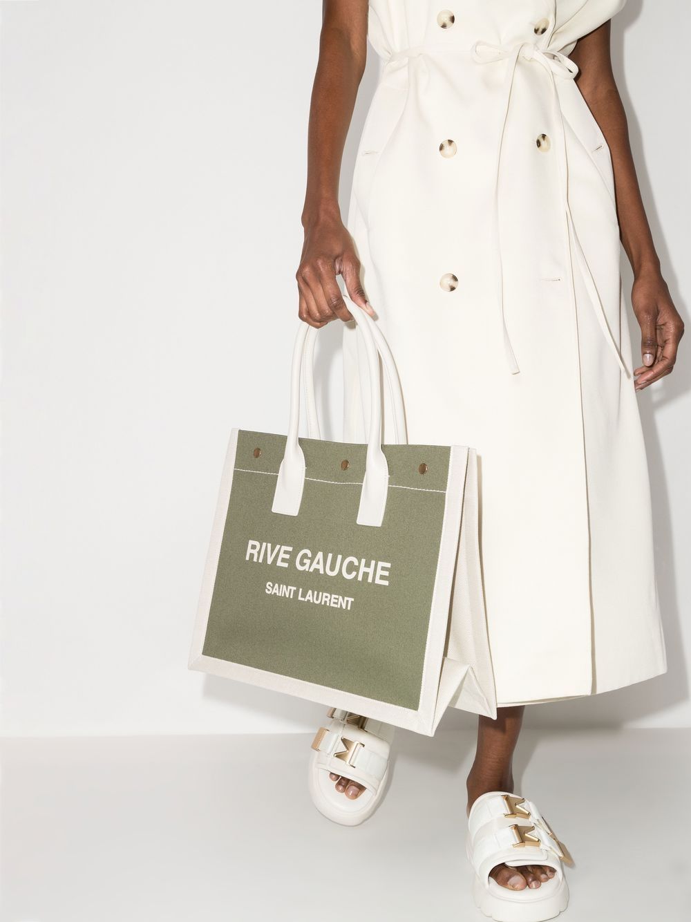 Saint Laurent Rive Gauche Tote Bag, $1,250, farfetch.com