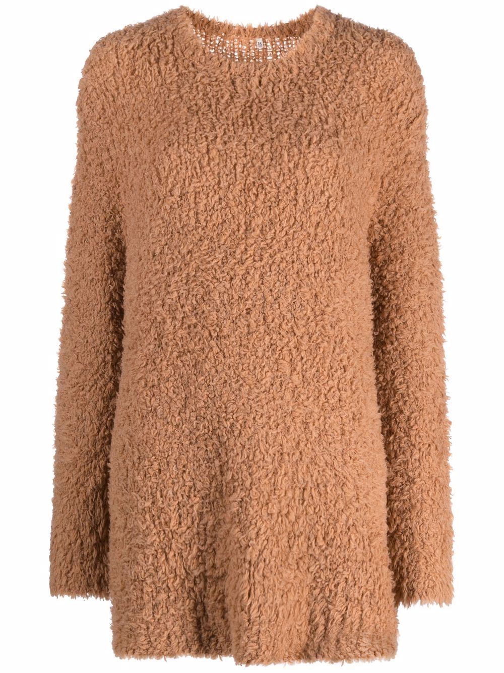 

R13 textured long knit jumper - Brown