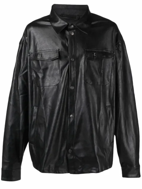 Daily Paper long-sleeved faux-leather shirt
