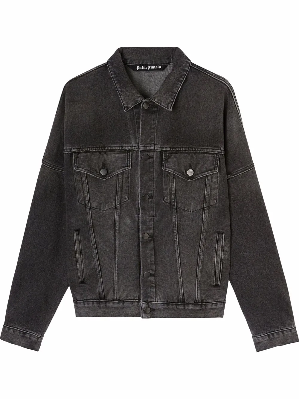 Gothic logo-print denim jacket