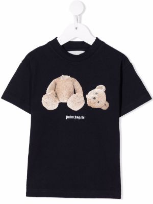 Palm Angels Boy's Flannel-Print Overshirt, Size 4-10, Blackwhite, 8, Childrens Kids T-shirts Tees Short Sleeve Tops