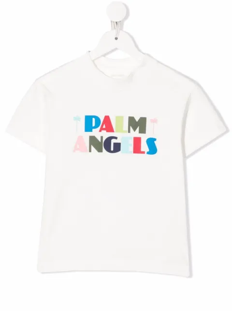 Palm Angels Kids block-lettered logo-print T-shirt