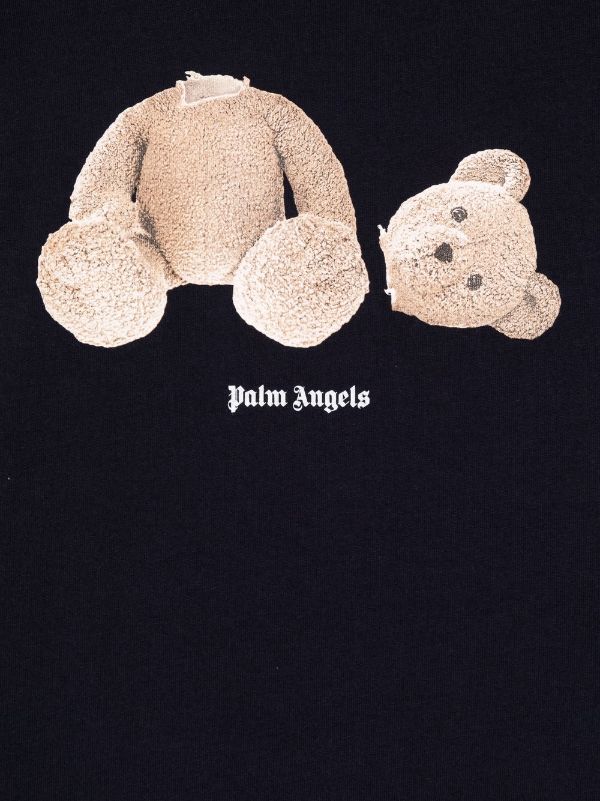 Palm Angels Kids' T-shirt Bear In Black