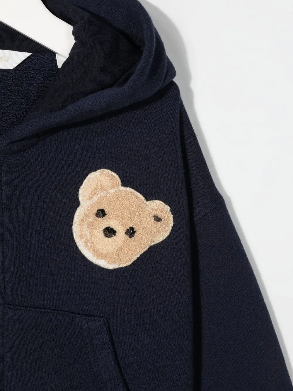 Palm Angels Kids flocked-bear zip-up Hoodie | Blue | FARFETCH