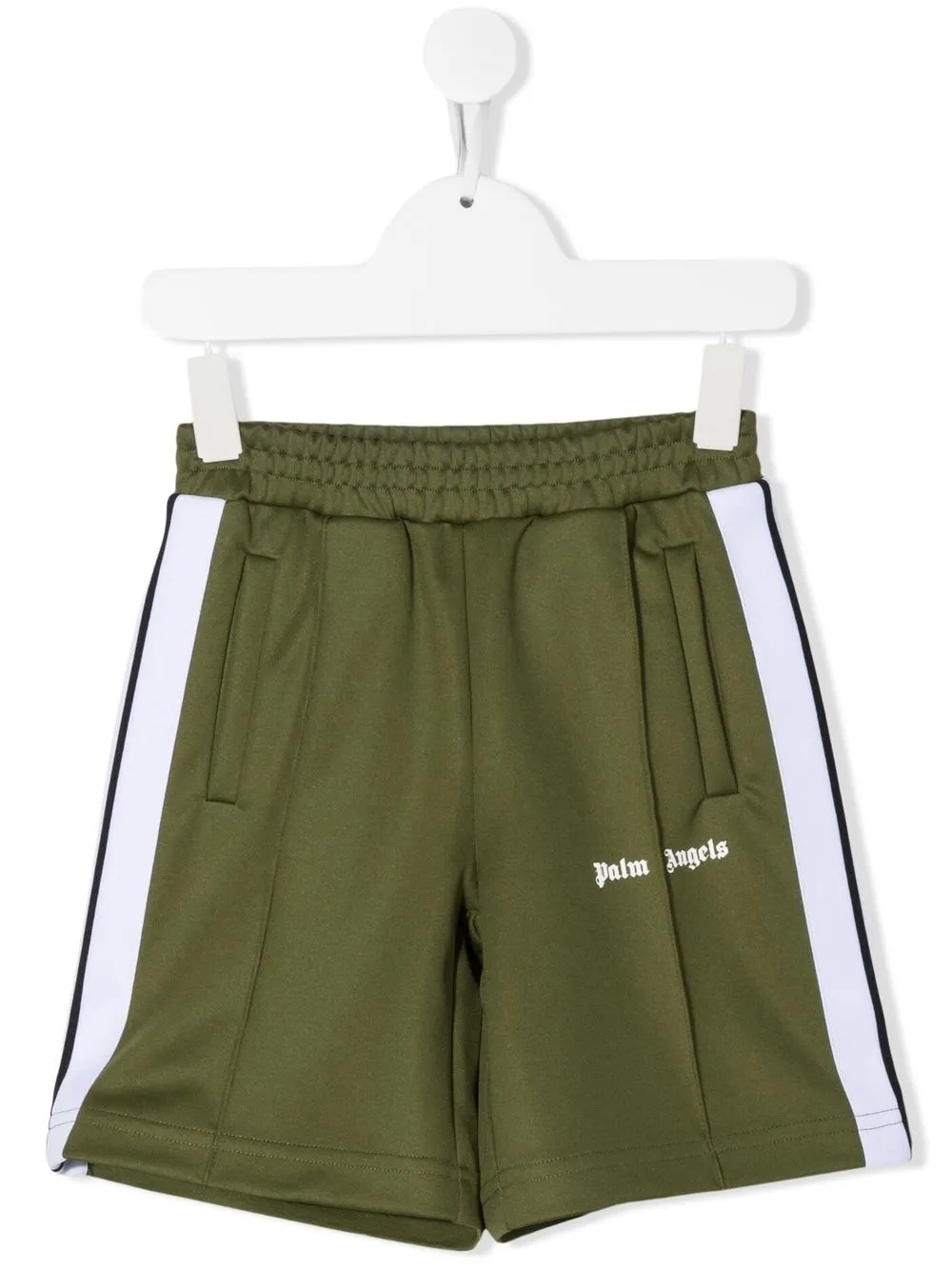 

Palm Angels Kids logo-print track shorts - Green