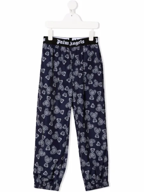 Palm Angels Kids logo-waistband trousers