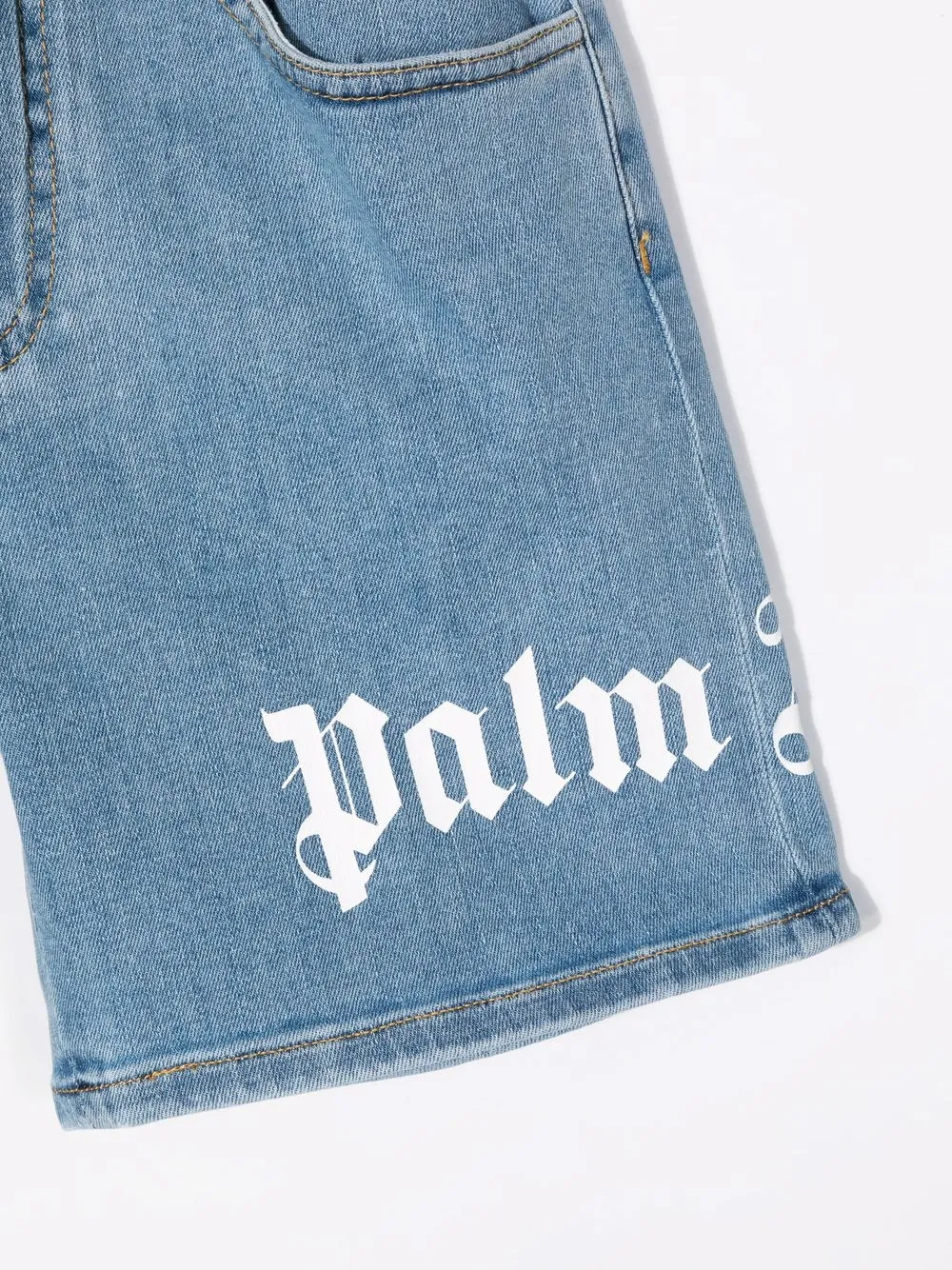  Palm Angels Kids Jeans Shorts Im Distressed Look   Blau 