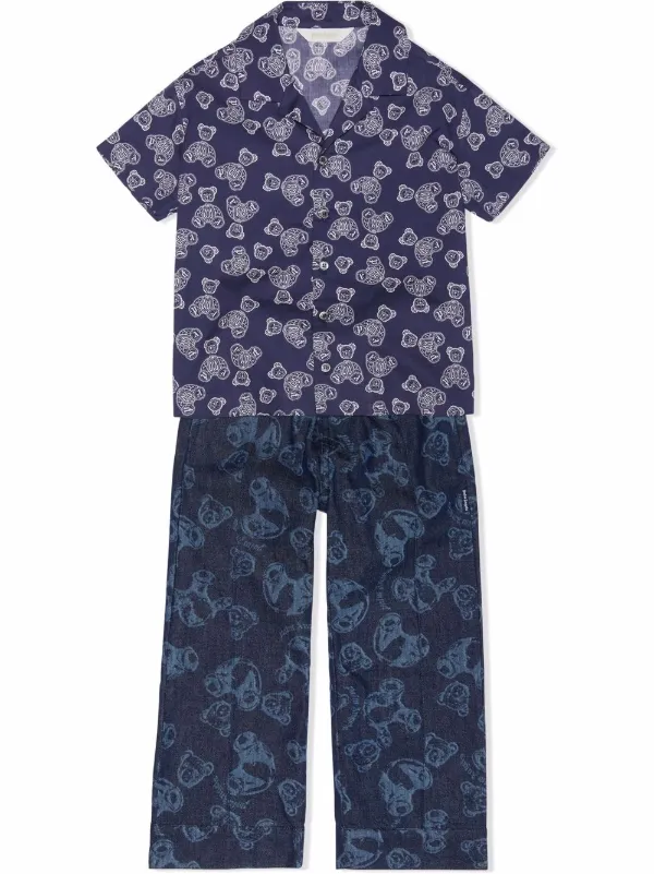 Palm Angels Kids Teddy Bear Jacquard 