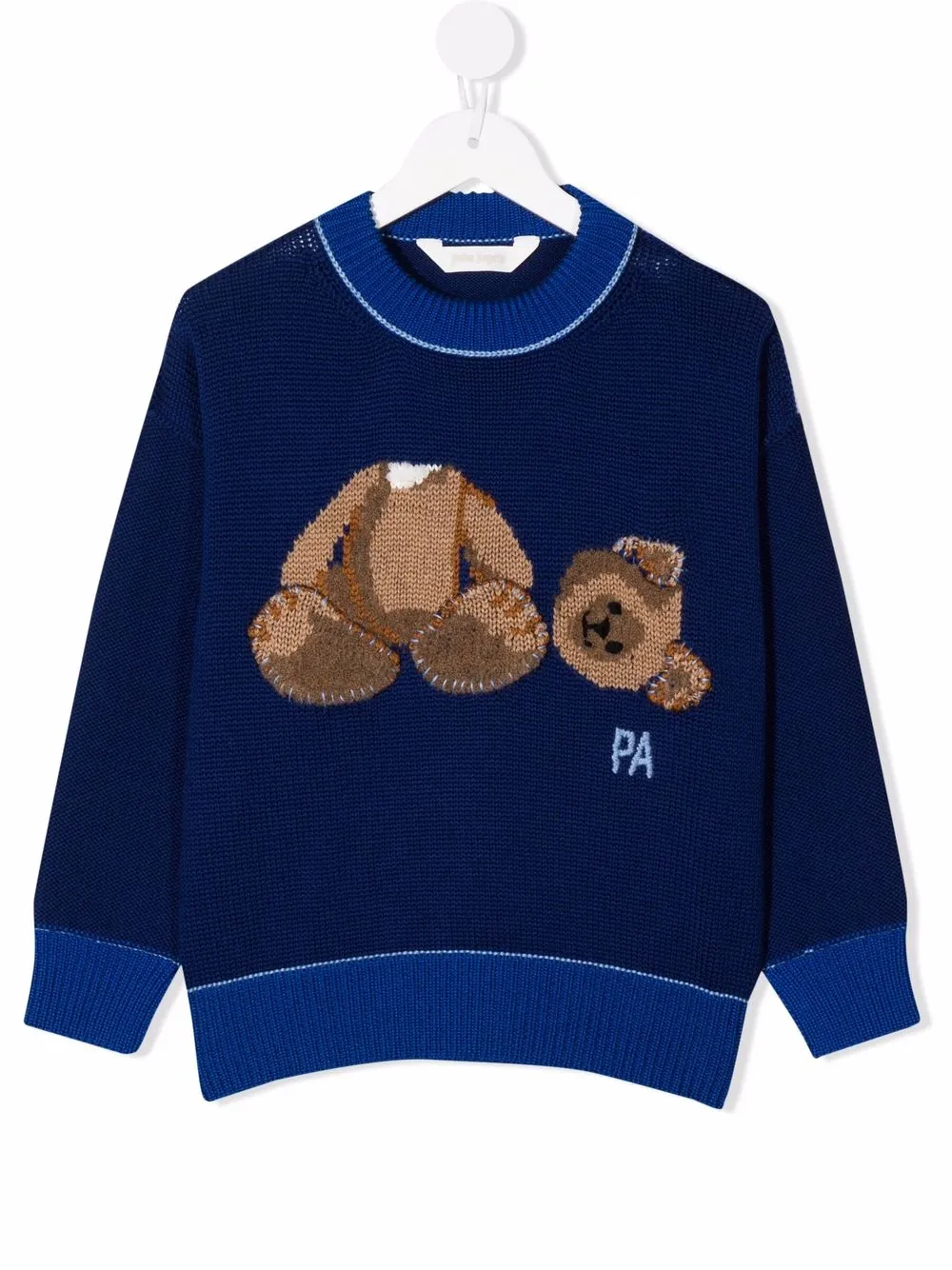 

Palm Angels Kids suéter con motivo Teddy Bear - Azul