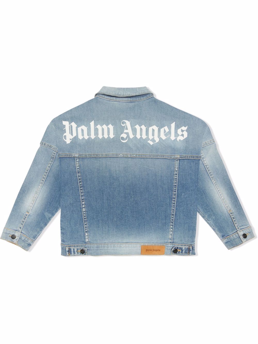 Palm Angels Kids Spijkerjack met logoprint - Blauw