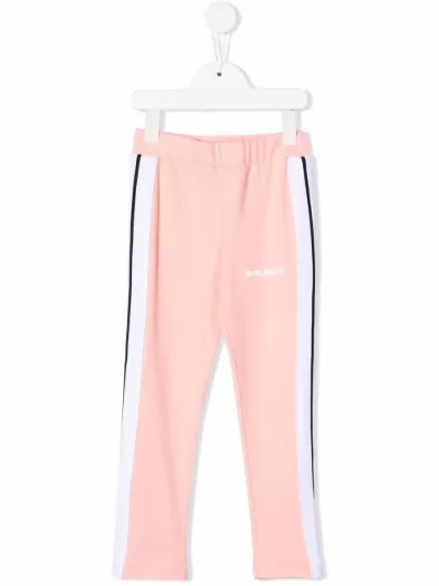 pink and white track pants