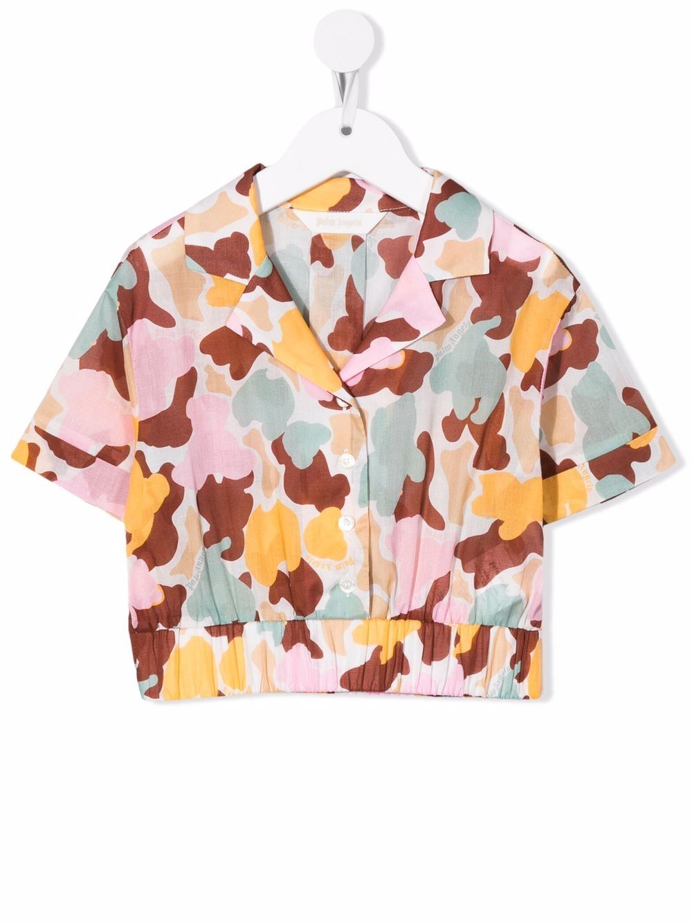 

Palm Angels Kids camisa corta con estampado militar - Verde