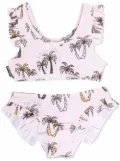 Palm Angels Kids palm-tree print ruffled bikini - Pink