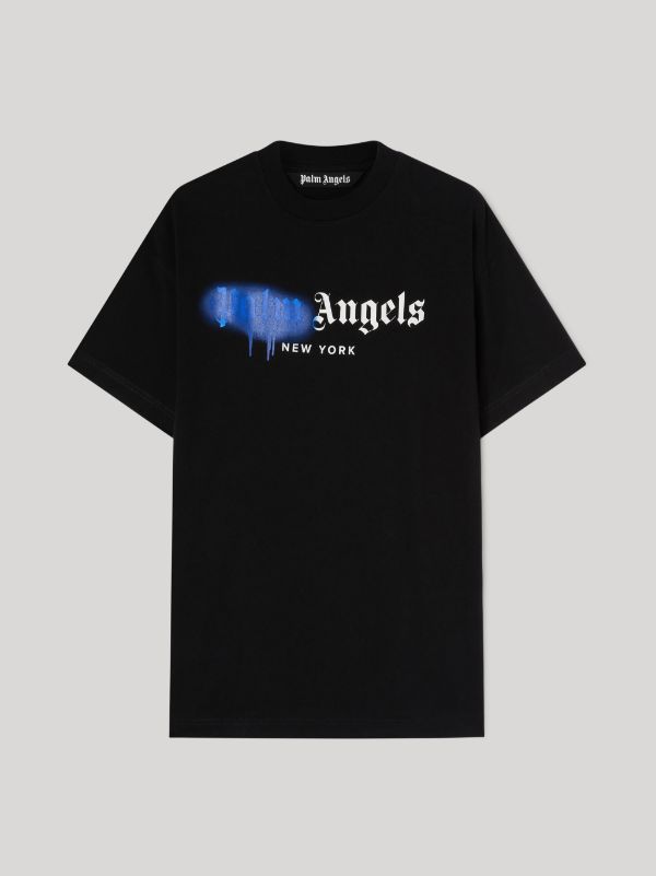 NEW YORK SPRAYED T-SHIRT in black - Palm Angels® Official