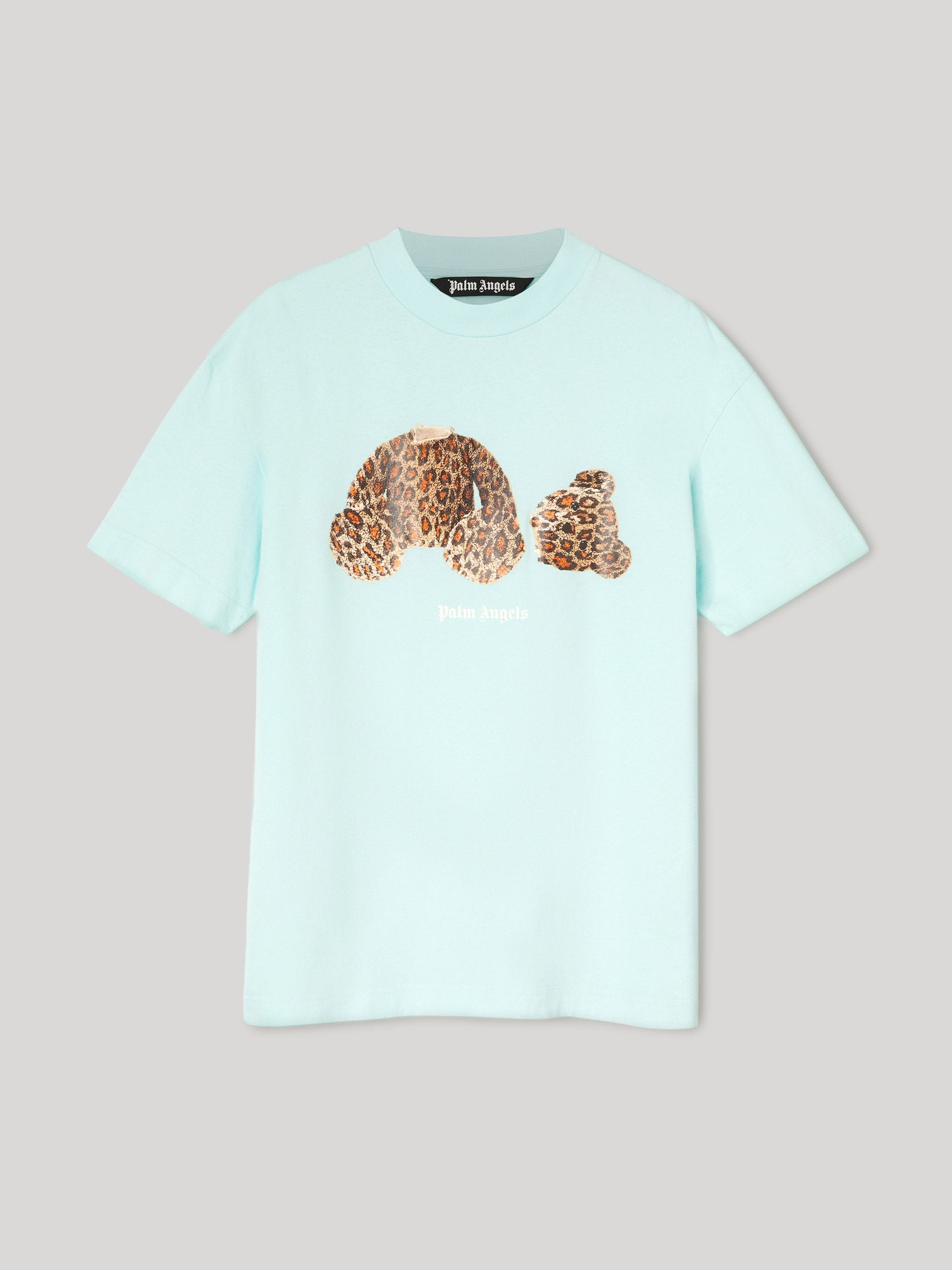 豹纹小熊印花T恤
