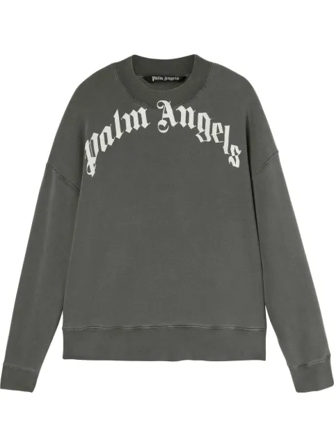 Palm Angels سويت شيرت قطن بطبعة شعار الماركة