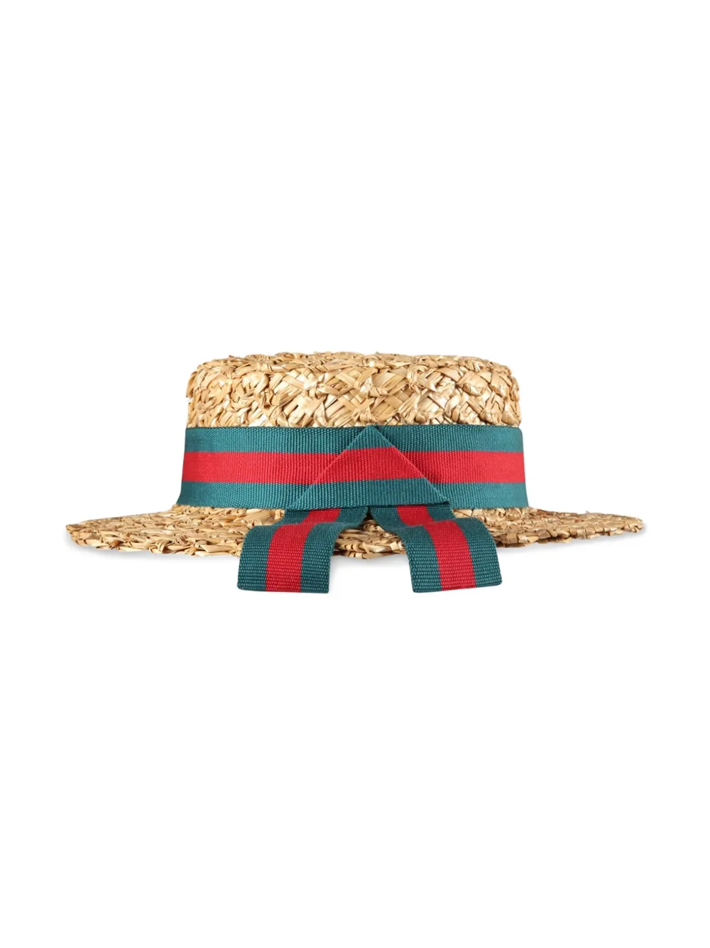 Gucci Kids Strohoed met logolint - Beige