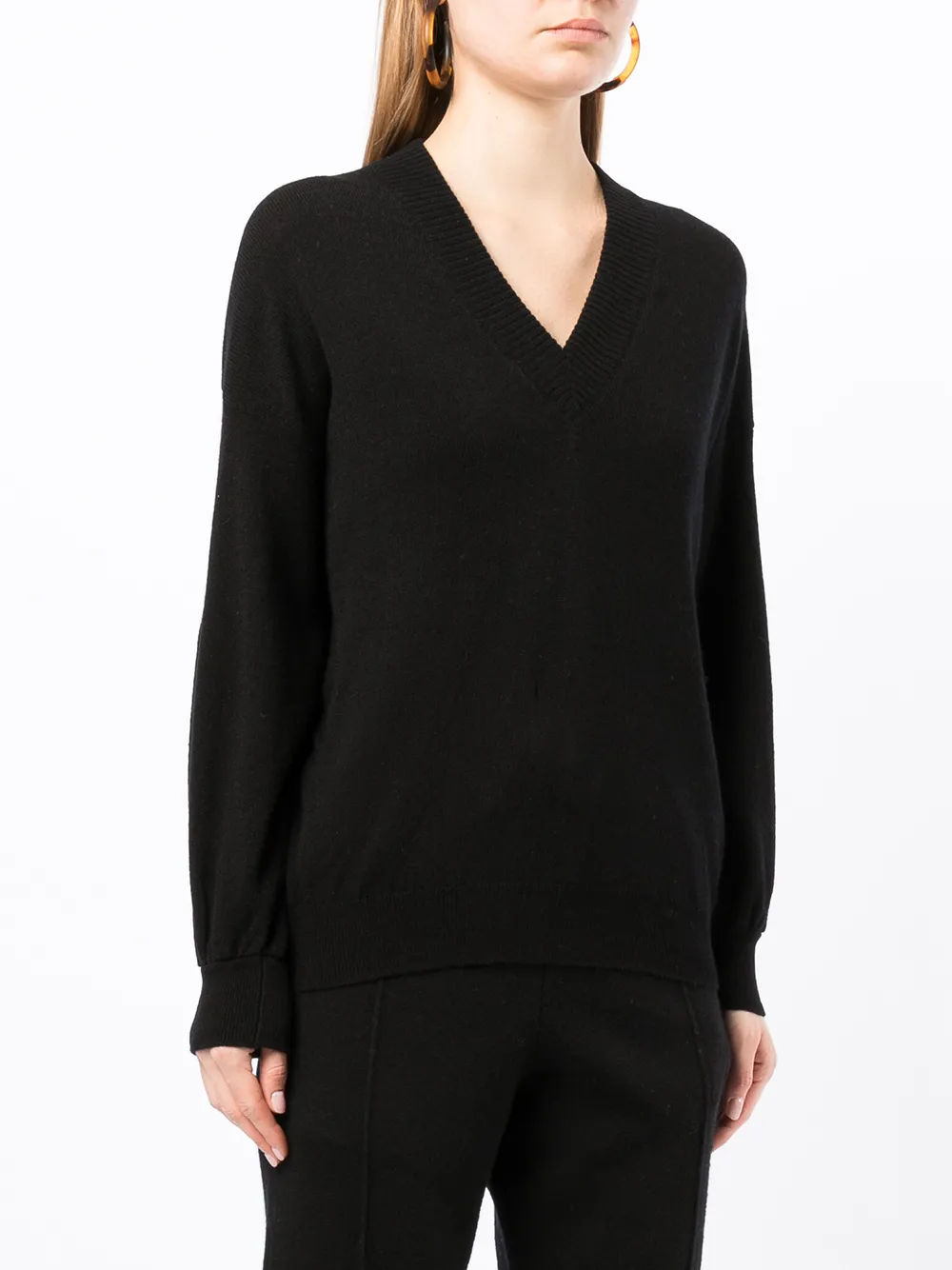 Shop Pringle Of Scotland V-neck Long Sleeve Jumper In Schwarz