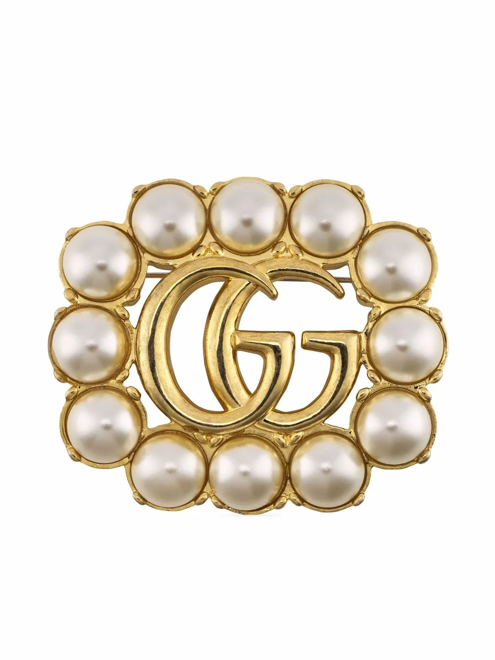 Gucci Double G crystal-embellished Brooch - Farfetch