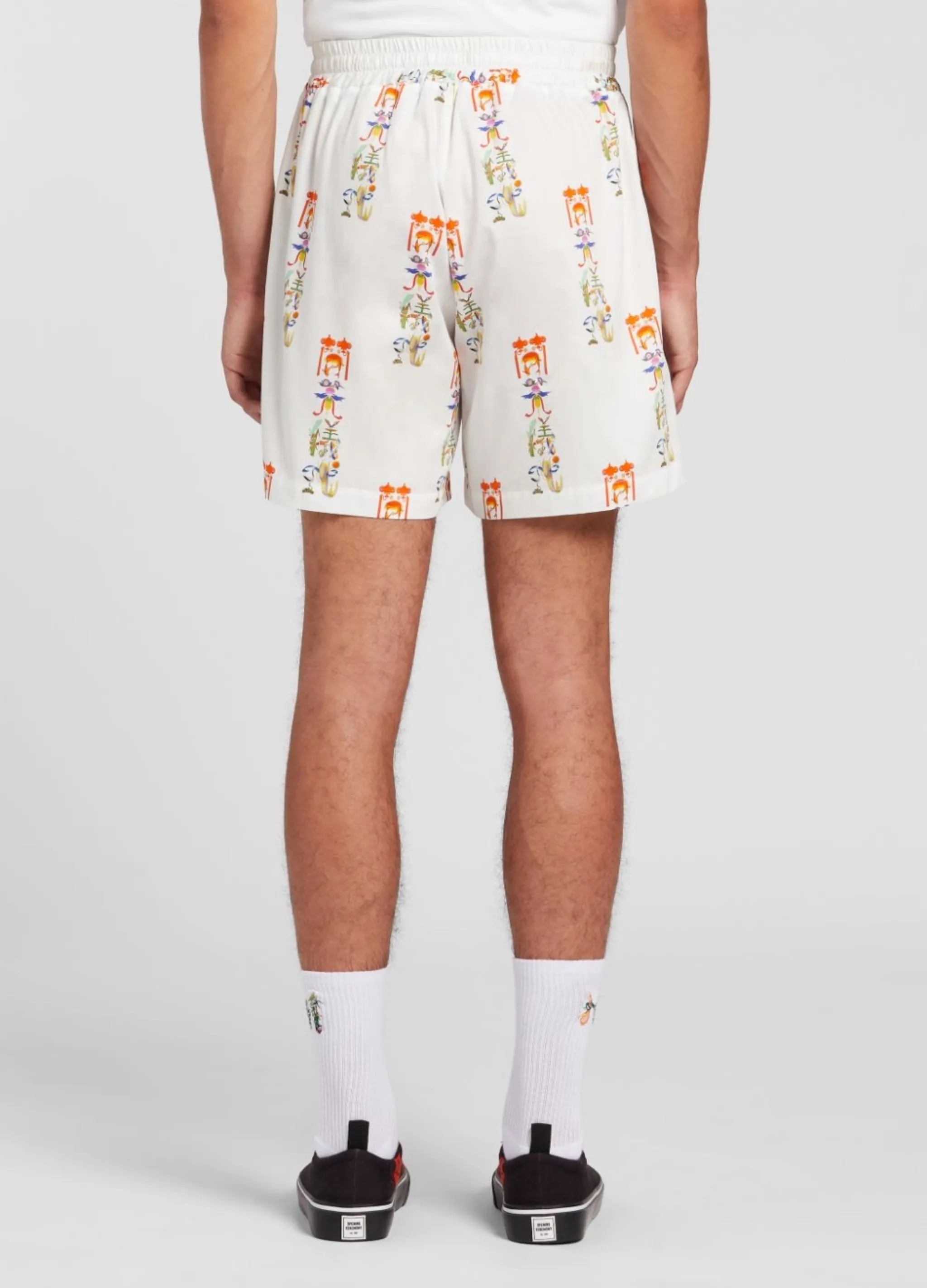 BRUSH-ART PRINT SHORTS