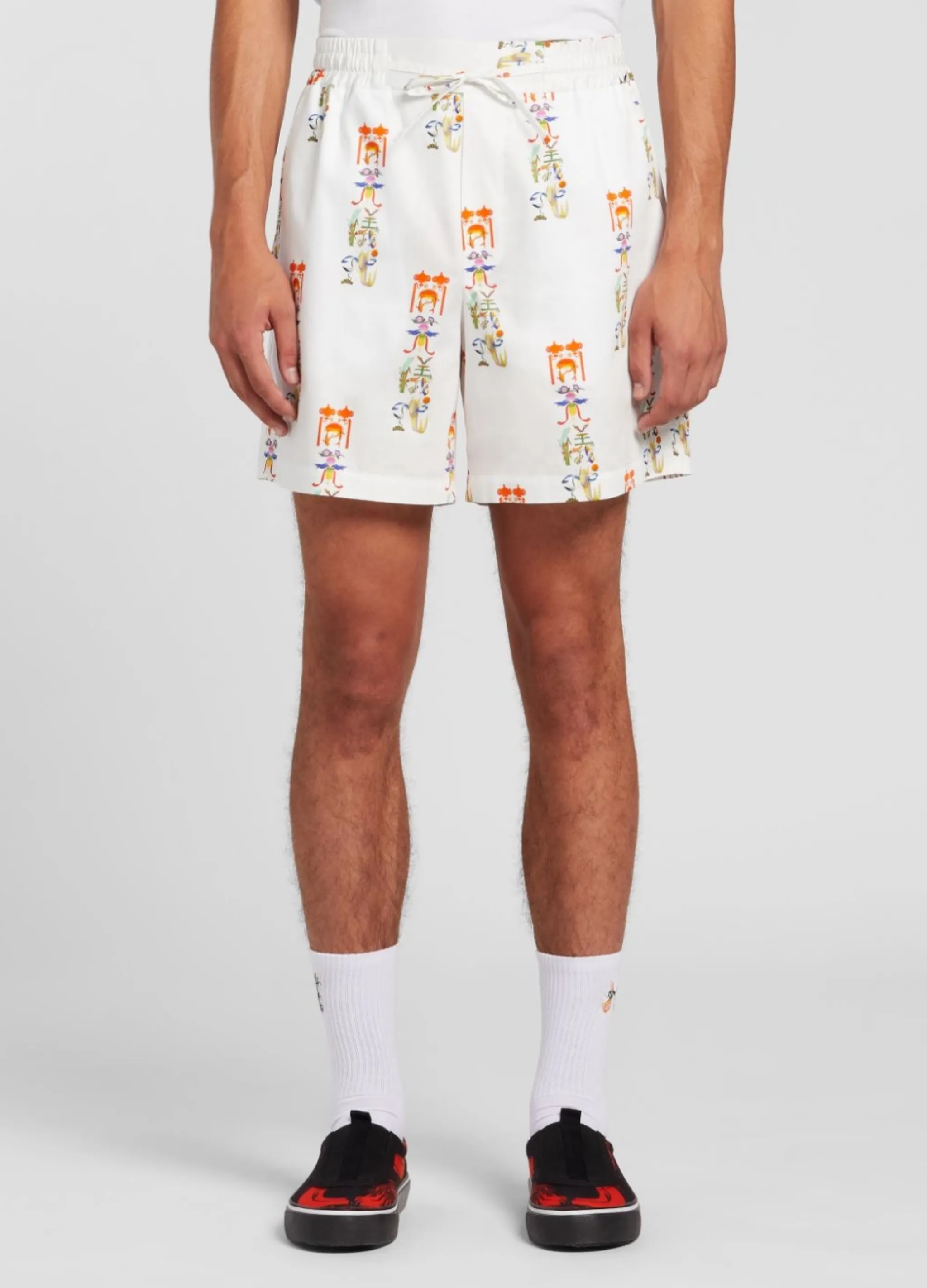 BRUSH-ART PRINT SHORTS