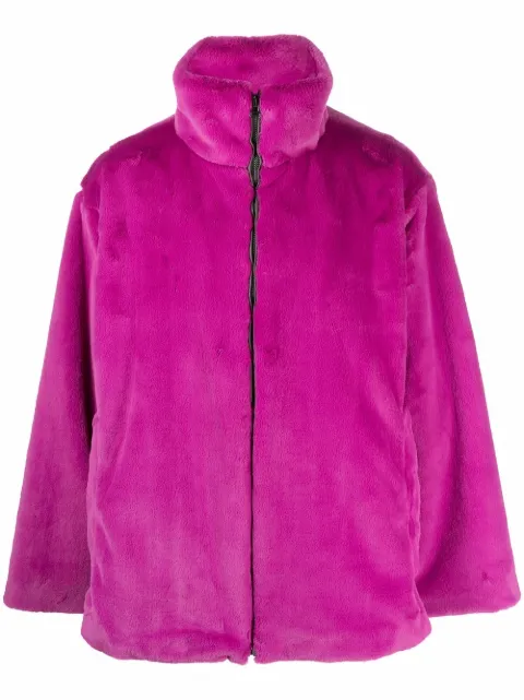 A BETTER MISTAKE faux-fur zip-up jacket