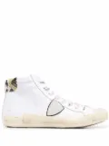 Philippe Model Paris PRSX calfskin snakeskin-effect sneakers - White
