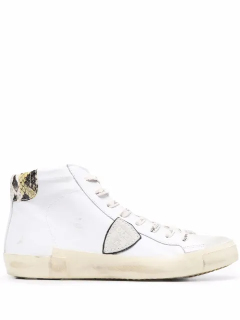 Philippe Model Paris PRSX calfskin snakeskin-effect sneakers