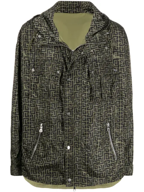 Balmain معطف كاجوال بشعار الماركة متكرر 