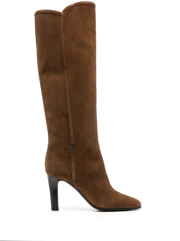 Saint laurent suede over the knee boots on sale