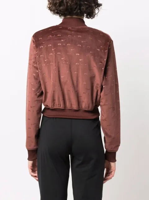 nike logo embossed bomber jacket