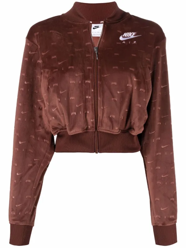 nike logo embossed bomber jacket