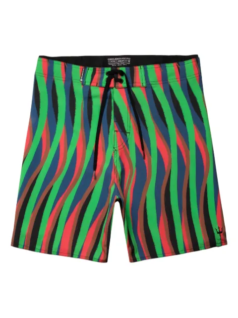 Osklen shorts de playa con motivo de rayas