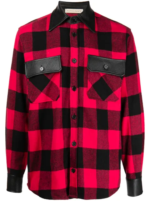 ROMEO HUNTE check-print wool shirt