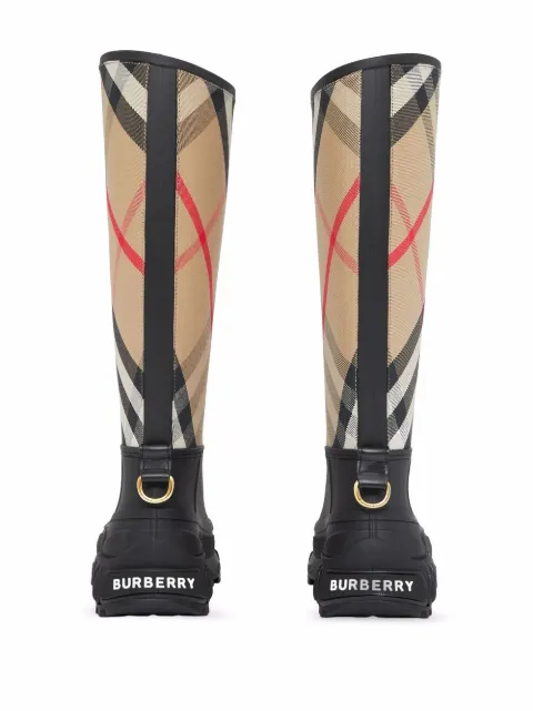 Burberry, zwarte rubberen regenlaarzen. - Unique Designer Pieces