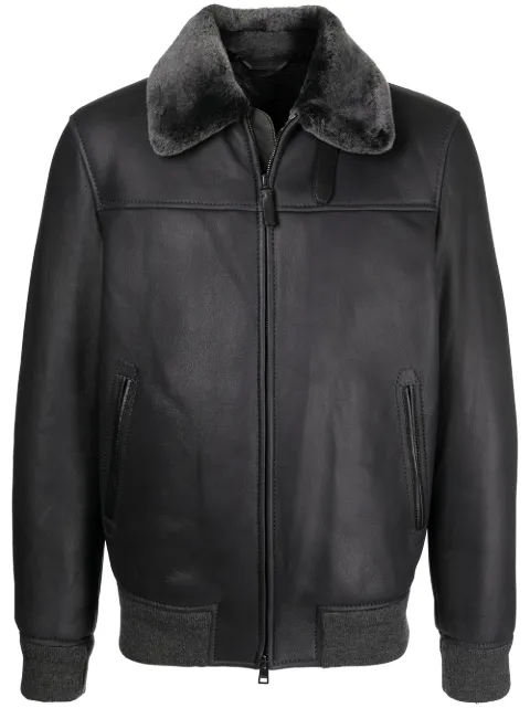 Brioni جاكيت بياقة شيرلنغ