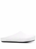 Marni logo-letter pebble-effect clog slippers - White