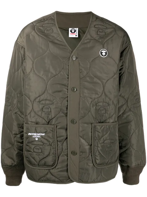 AAPE BY *A BATHING APE® جاكيت مبطن بأزرار ورقبة V