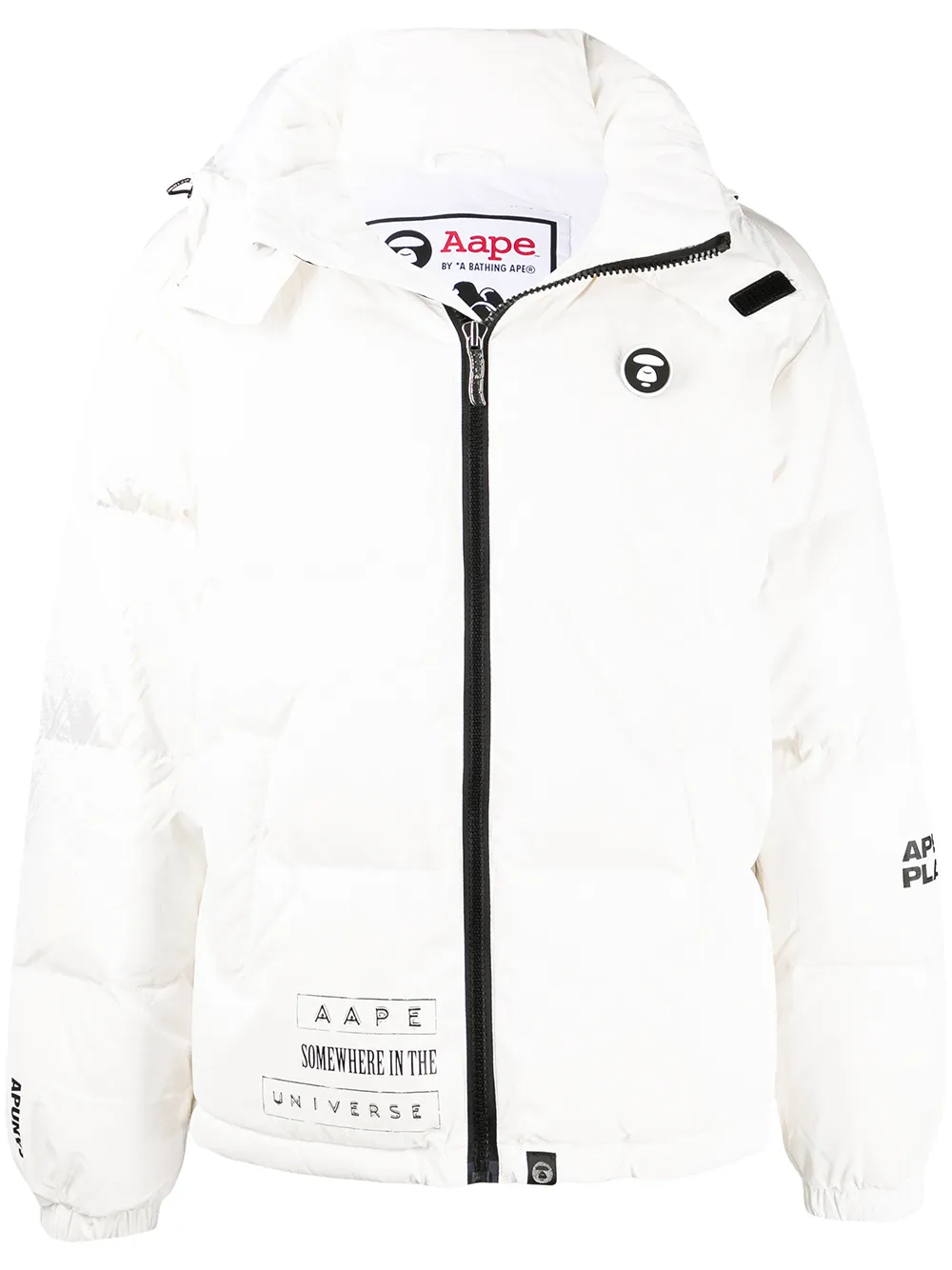 

AAPE BY *A BATHING APE® logo-patch puffer jacket - White