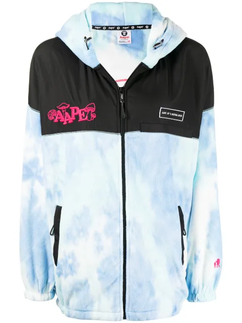AAPE BY *A BATHING APE tie-dye hooded fleece jacket Women