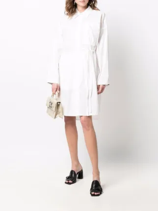 oversized waist-tie shirt dress展示图