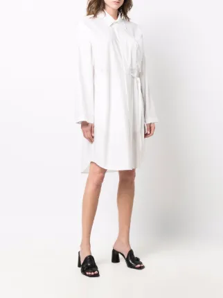 oversized waist-tie shirt dress展示图