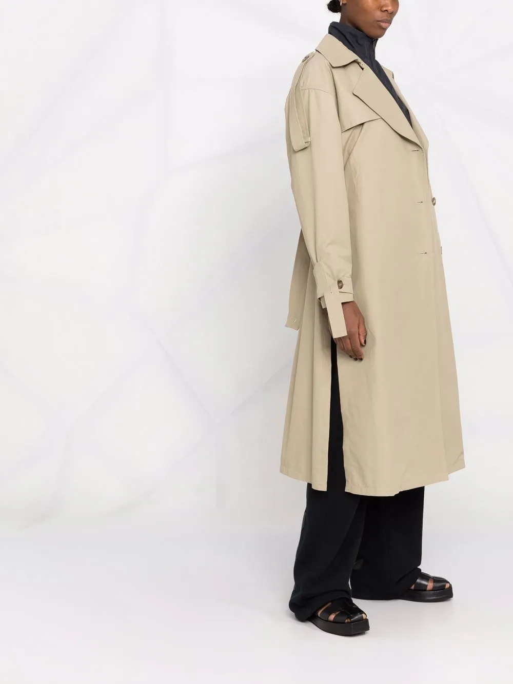 side-slit trench coat