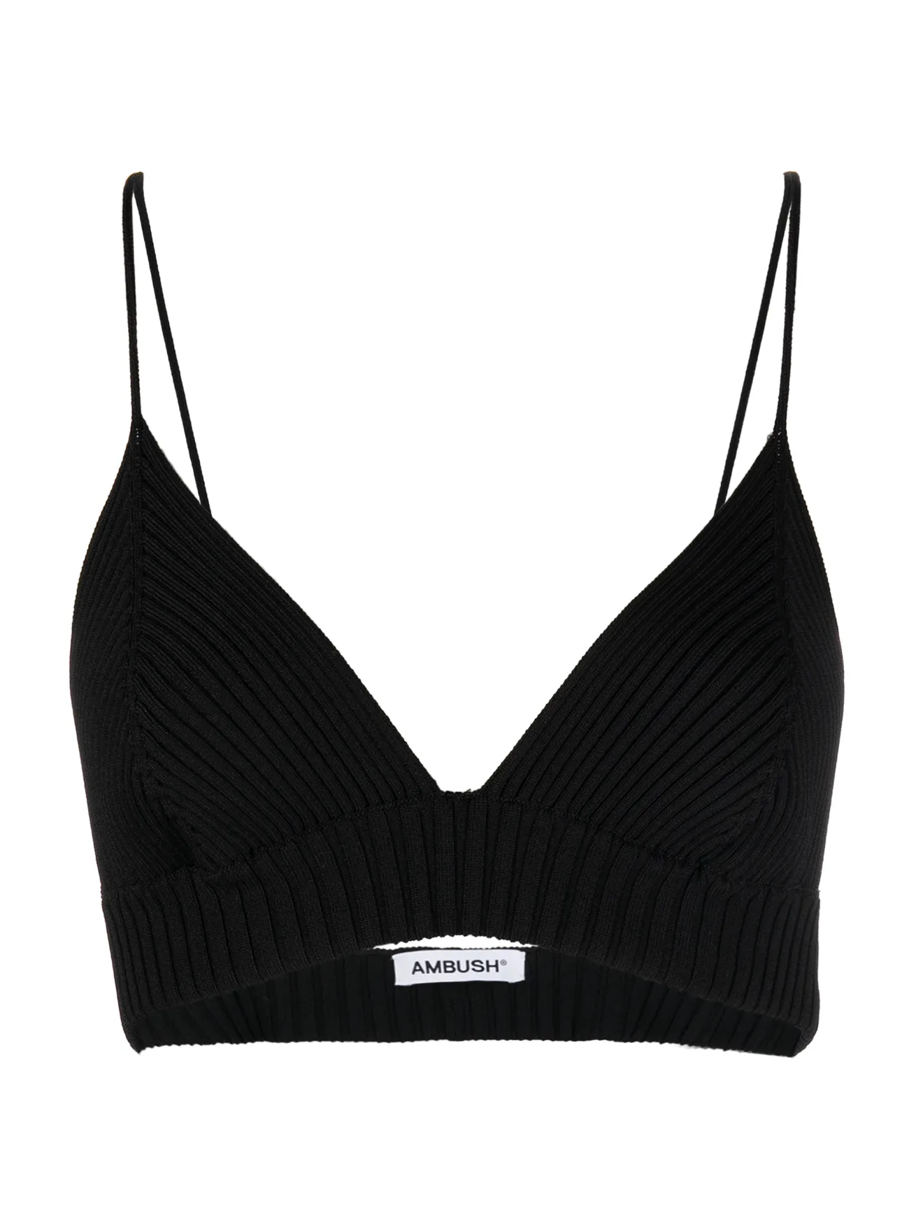 Ambush Ribbed Knit Bra Top Black Modes